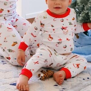 Lake Pajamas Kids Long-Long Set in Holiday Ornament